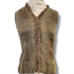 Robbie Bee 100% Silk Sleeveless Snake Skin Print Top - Size 8